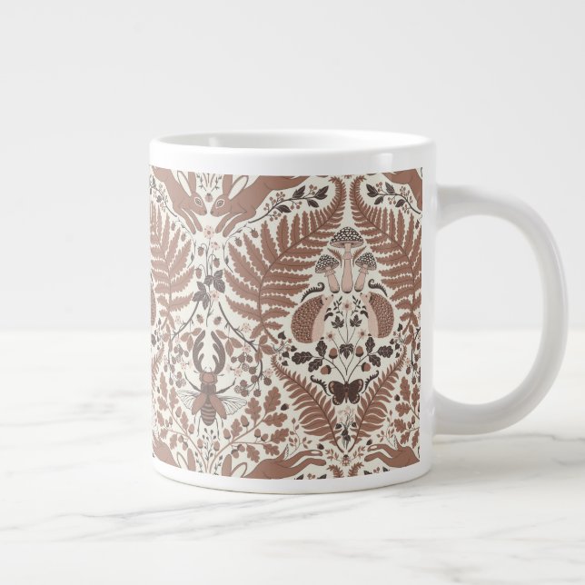 Taza De Café Gigante Mousse de Mocha, animales y plantas de bosque (Derecha)