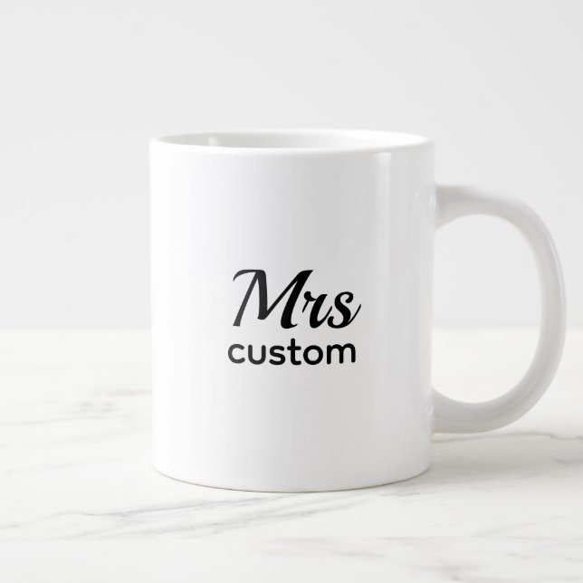 Taza De Café Gigante Mrs Custom Personalized Name Mug–Classic Minimalis (Derecha)