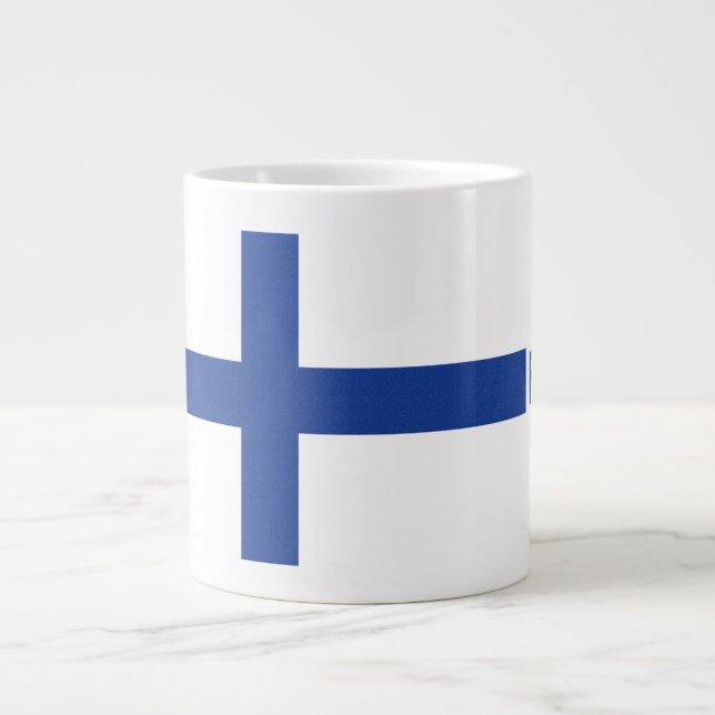 Taza De Café Gigante Muertes de personalizado de bandera finlandesa (Frente)