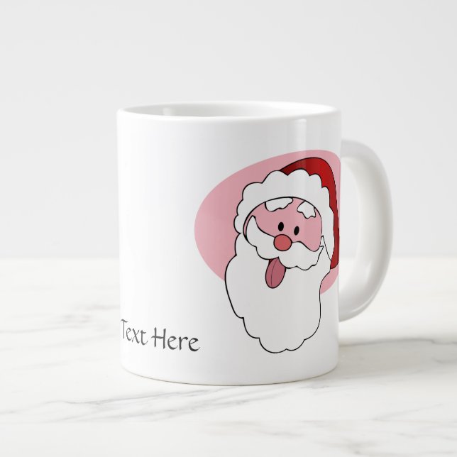 Taza De Café Gigante Muertes divertidas de Santa personalizado (Derecha)