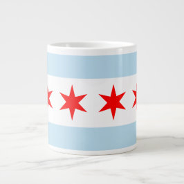 Taza De Café Gigante Mug Bandera de Chicago