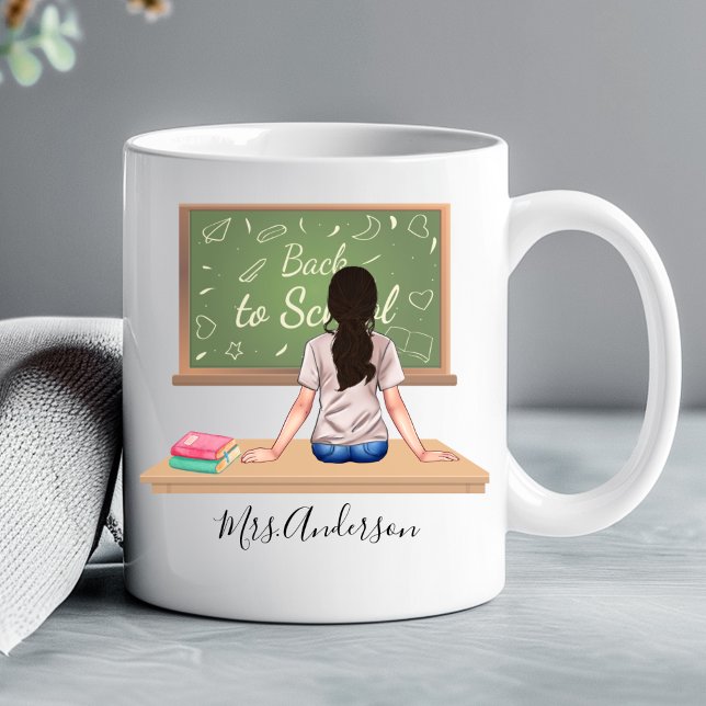Taza De Café Gigante Mug Brunette, profesor de pizarra escolar de vuelt (Subido por el creador)