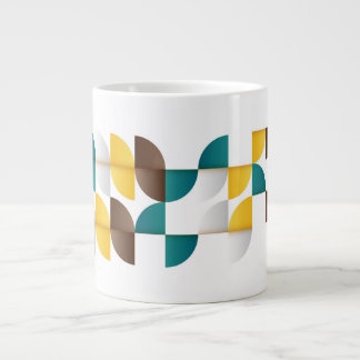 Taza De Café Gigante Mug Céramique Formes Géométriques Rétro