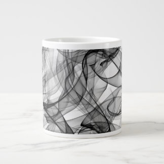 Taza De Café Gigante Mug Céramique Lignes Fumée Noire