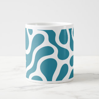 Taza De Café Gigante Mug Céramique Pattern Léopard Abstrait Bleu Teal