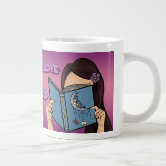 Taza De Café Gigante Mug. color del Chica lector