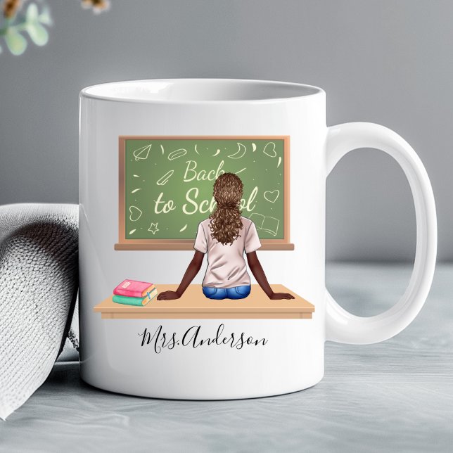 Taza De Café Gigante Mug Curly Blonde, profesor de pizarra escolar de v (Subido por el creador)