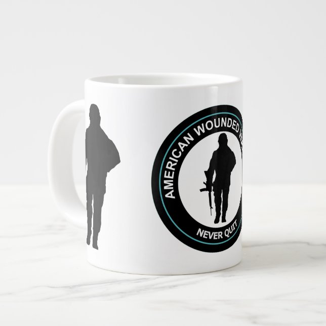 TAZA DE CAFÉ GIGANTE MUG DE CAFÉ DE GUERRA HERIDA POR LOS ESTADOUNIDENS (Izquierda)