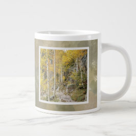 Taza De Café Gigante Mug. de camino de otoño de las montañas rocosas