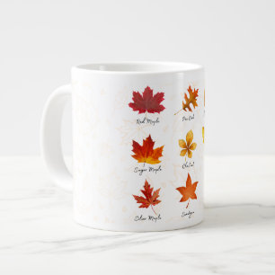 Taza De Café Gigante Mug de cerámica personalizado, otoño deja jarra po