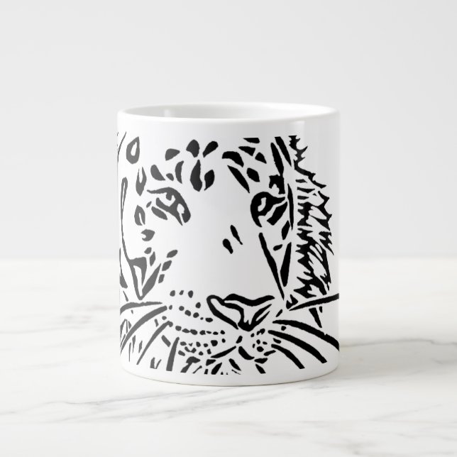 Taza De Café Gigante Mug de especialidad | 虎 Tigre (Frente)