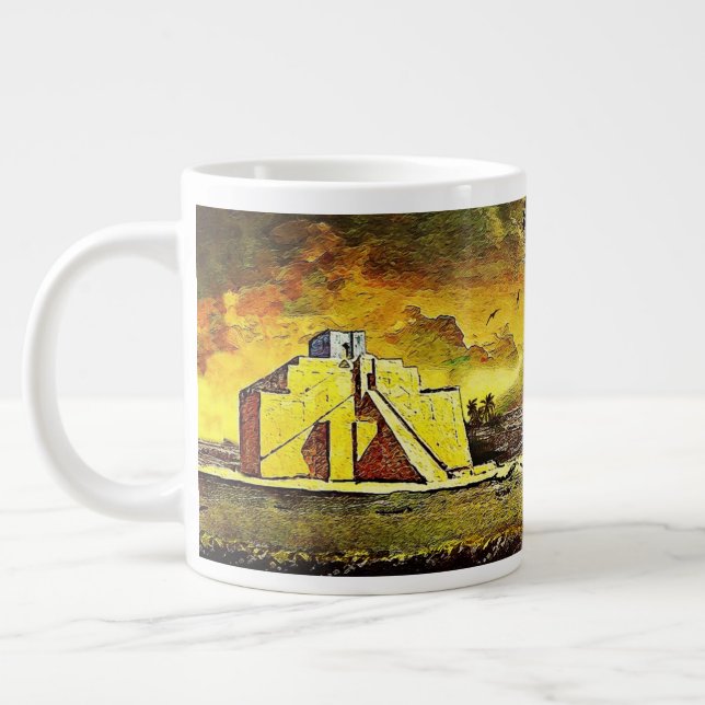 Taza De Café Gigante Mug de especialidad asiria ziggurat (Izquierda)