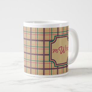 Taza De Café Gigante Mug de especialidad de plaid de verano