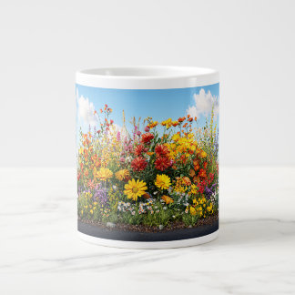 Taza De Café Gigante Mug de especialidad del jardín de flores silvestre