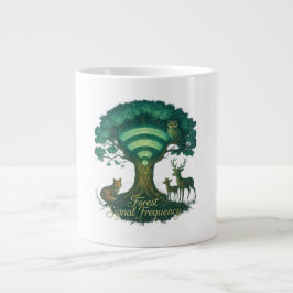 Taza De Café Gigante Mug de frecuencia de señalización forestal - Arte