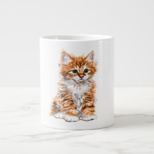 Taza De Café Gigante Mug de gatito dulce - Pintado