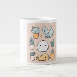 Taza De Café Gigante Mug de gato suave y suave