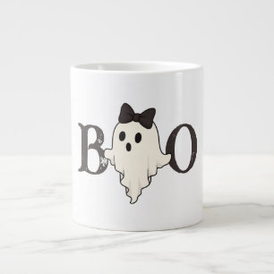 Taza De Café Gigante Mug de Halloween lindo - Fantasma de "Boo" con bar
