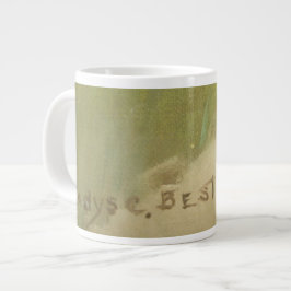 Taza De Café Gigante Mug de impresión vintage, china ósea, bY #Mmetropo