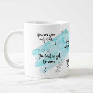 Taza De Café Gigante Mug de la especialidad azul de empuje de positivid