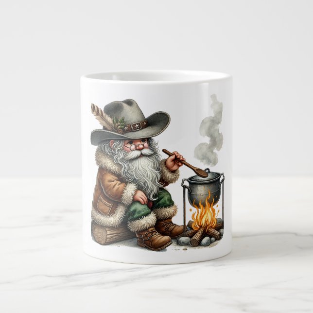 Taza De Café Gigante Mug de la especialidad Cowboy Gnome Mug (Frente)