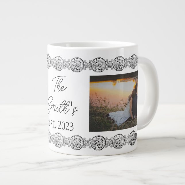 Taza De Café Gigante Mug de la especialidad de casamiento personalizado (Derecha)
