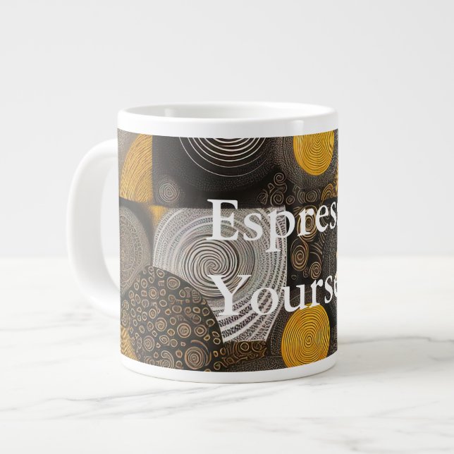 Taza De Café Gigante Mug de la especialidad de diseño abstracto de Eva  (Izquierda)