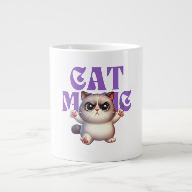 Taza De Café Gigante Mug de la especialidad de energía del gato (Frente)
