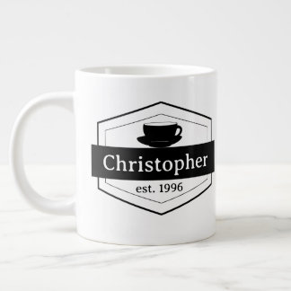 Taza De Café Gigante Mug de la especialidad de etiqueta negra