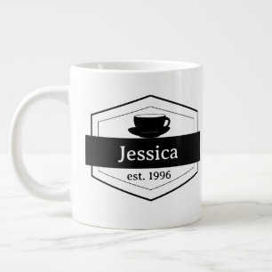 Taza De Café Gigante Mug de la especialidad de etiqueta negra