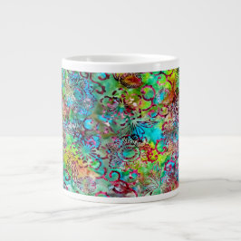 Taza De Café Gigante Mug de la especialidad de impresión de Batik turqu