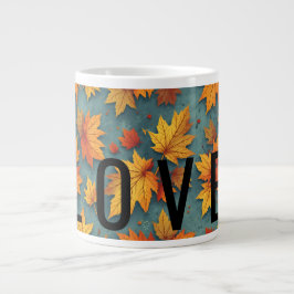 Taza De Café Gigante Mug de la especialidad de las hojas de otoño