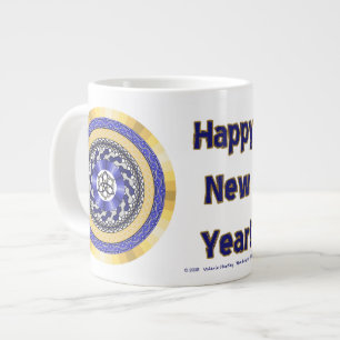 Taza De Café Gigante Mug de la especialidad de los colores de Año Nuevo