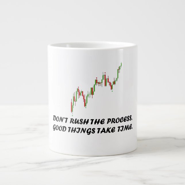Taza De Café Gigante Mug. de la especialidad de mentalidad de Forex (Frente)