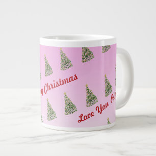 Taza De Café Gigante Mug de la especialidad del árbol de Navidad pintad