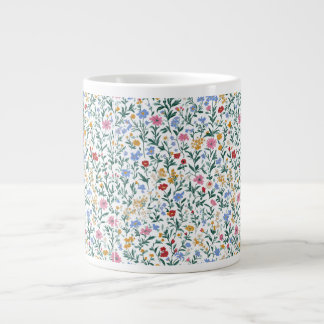 Taza De Café Gigante Mug de la especialidad del patrón de flores silves
