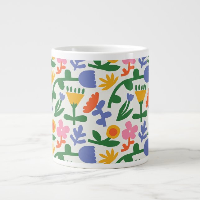 Taza De Café Gigante Mug de la especialidad floral Spring Fun (Frente)