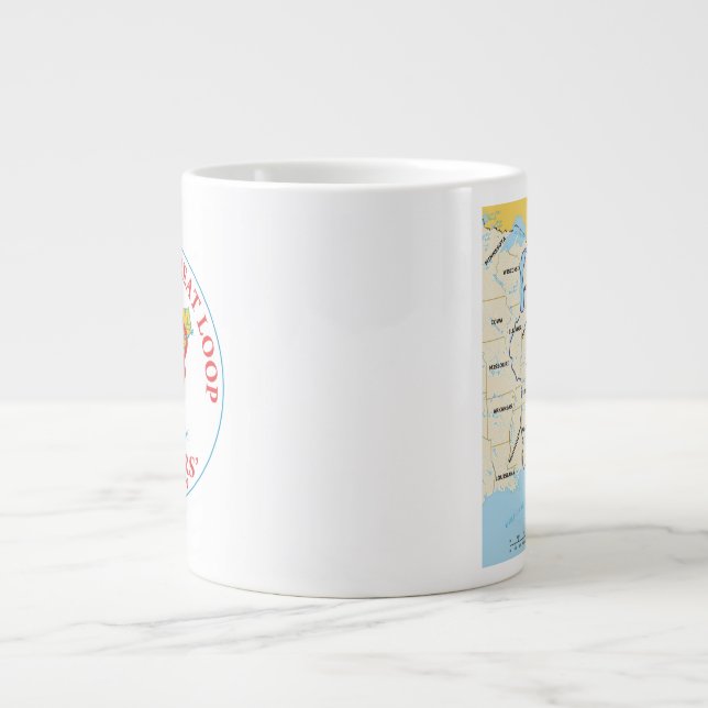 Taza De Café Gigante Mug. de mapa (Frente)