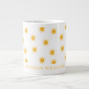 Taza De Café Gigante Mug de profesor personalizado   Patrón Sunshine