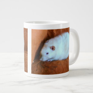 Taza De Café Gigante Mug de rata blanca de bola de nieve