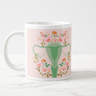 Taza De Café Gigante Mug de Uterus floral- (Sage)