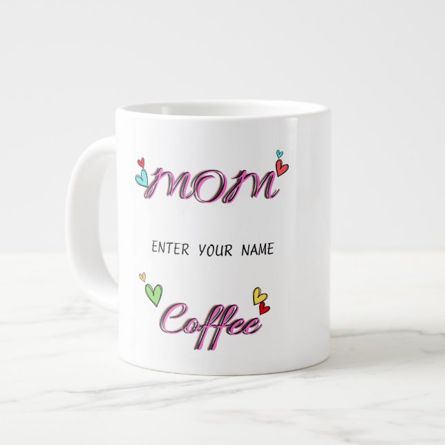 Taza De Café Gigante Mug del Día de la Madre Personalizada - Regalo Per (Izquierda)