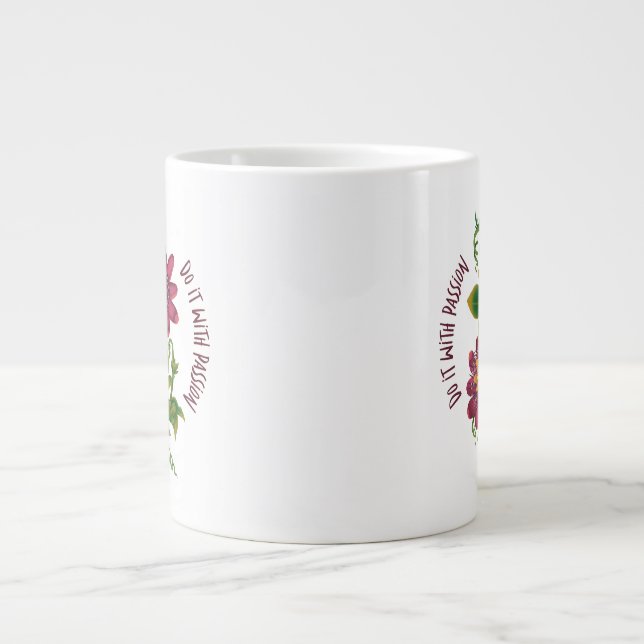Taza De Café Gigante Mug Do It With Passion (Frente)