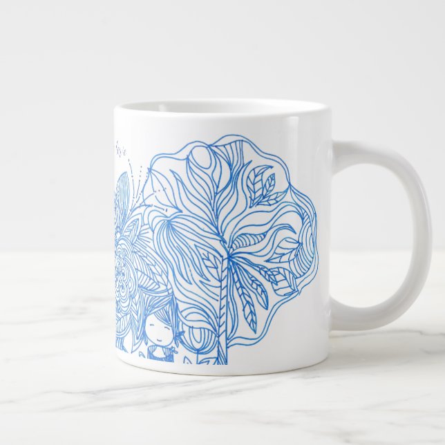 Taza De Café Gigante Mug en azul (Derecha)