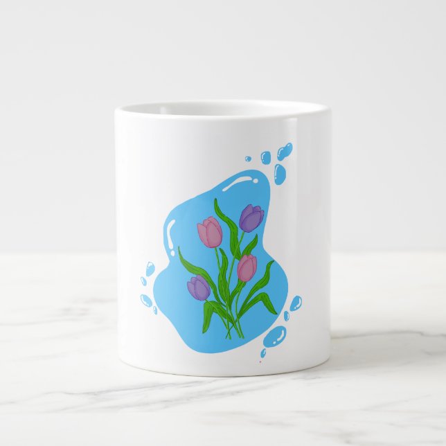 Taza De Café Gigante Mug flower design  (Frente)