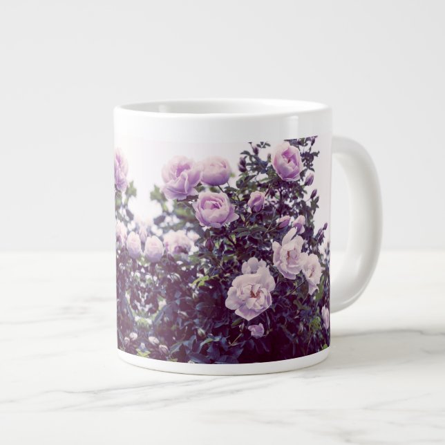 Taza De Café Gigante Mug fotográfico de arbustos Rosas (Derecha)
