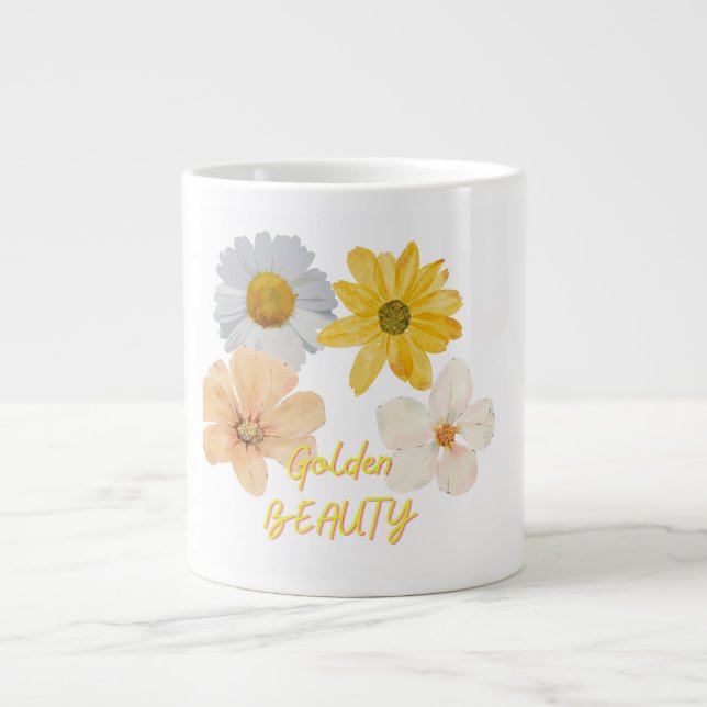 Taza De Café Gigante Mug golden beauty  (Frente)