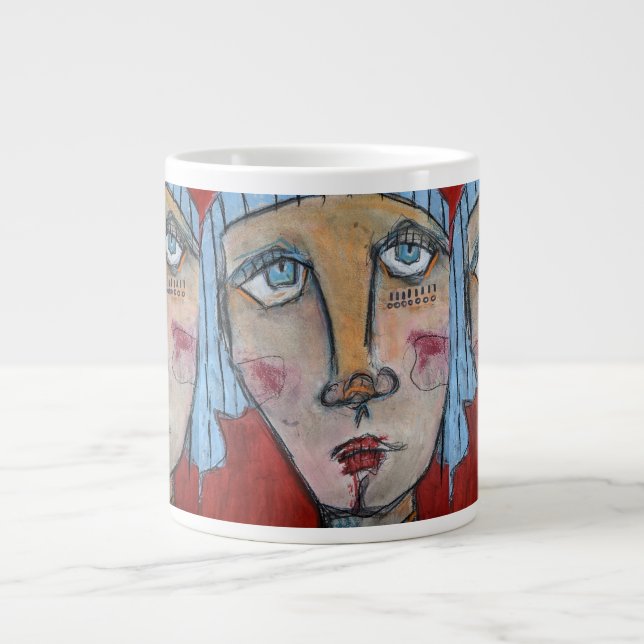 Taza De Café Gigante Mug Jumbo - Azul (Frente)