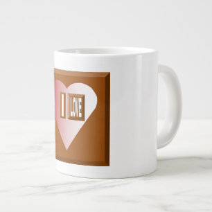 TAZA DE CAFÉ GIGANTE MUG JUMBO BLANCA I ARROLLÓ CHOCOLATE