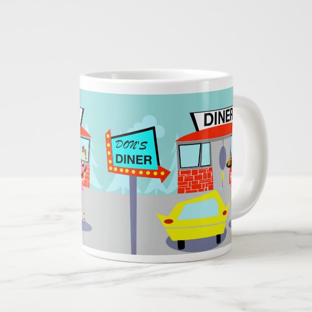 Taza De Café Gigante Mug Jumbo de Diner 1950 (Derecha)